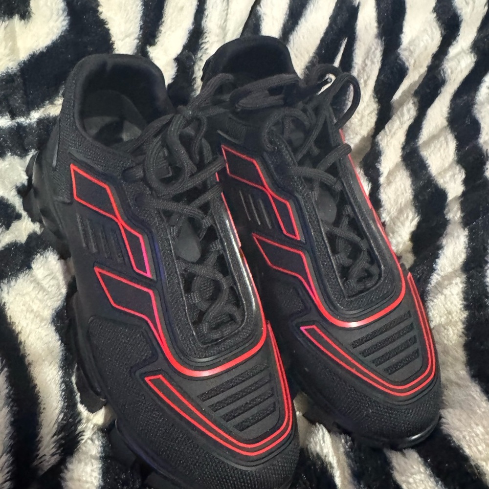 Prada Black and Red Men's Sneakers